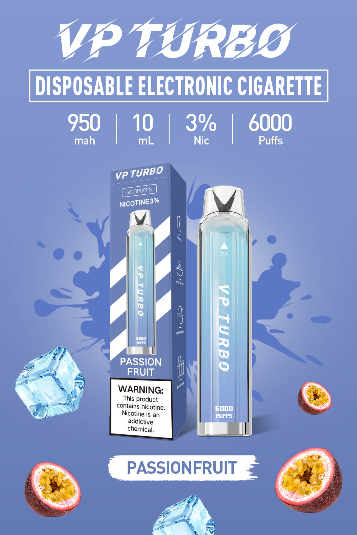 新品特惠!!VP TURBO發光棒 6000口拋棄式 一次性霧化桿