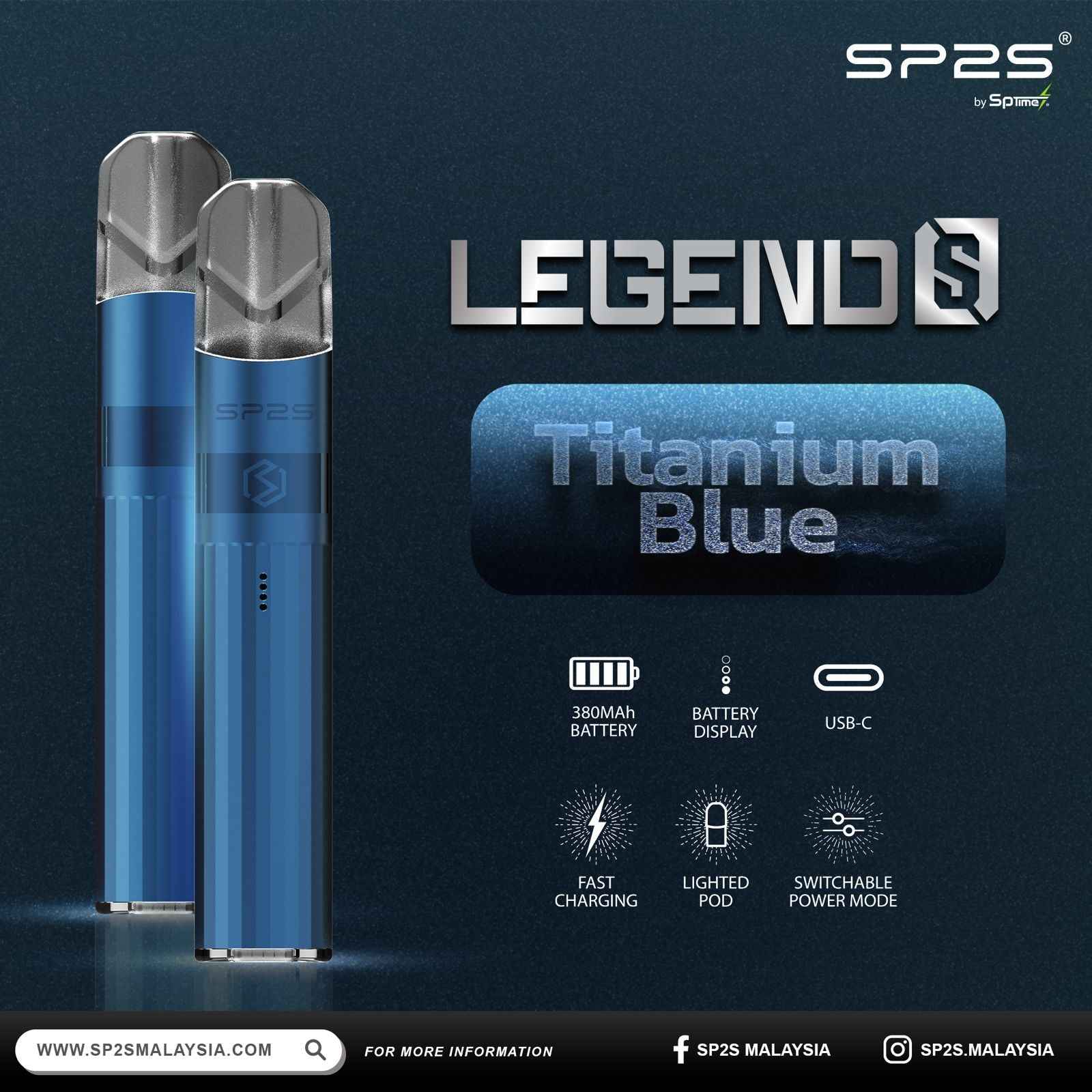 SP2S新款傳奇主機 一代通用  電鍍鈦色電子菸桿